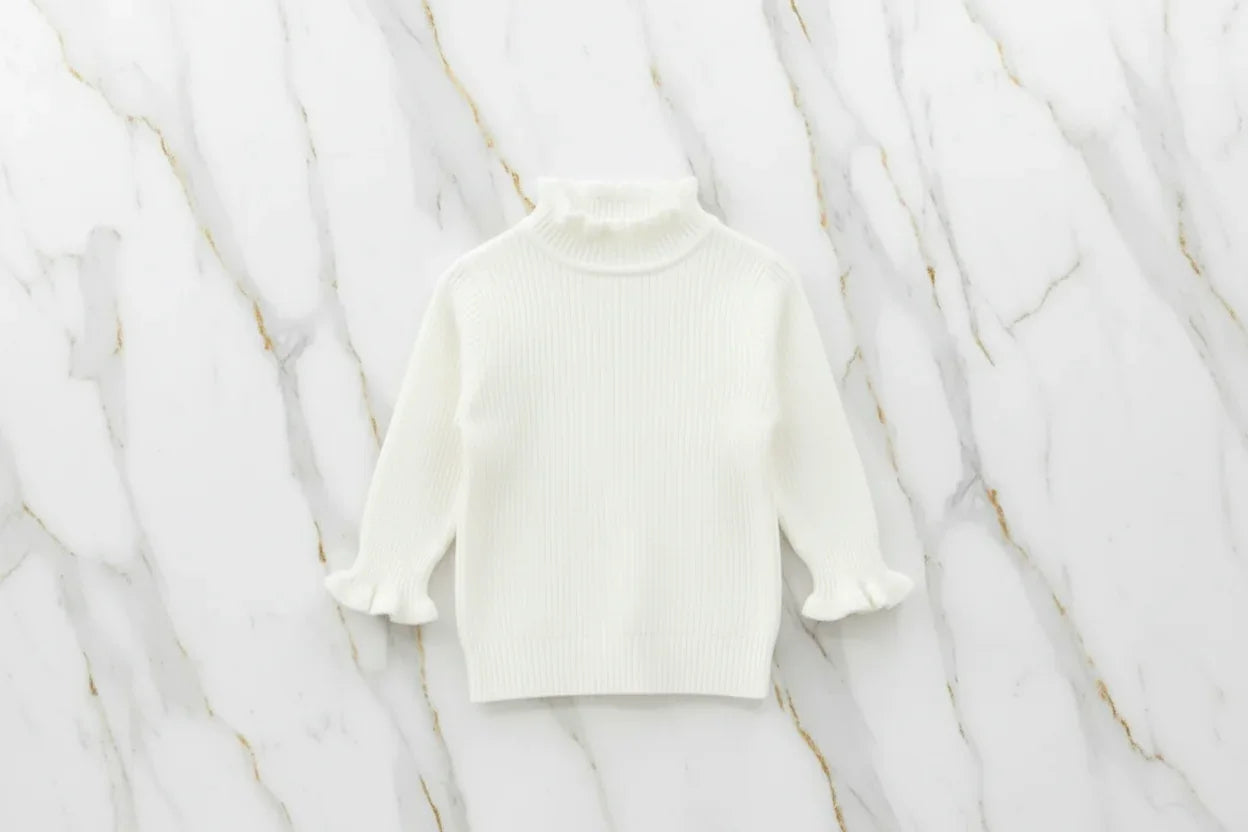 سويتر أبيض مبطن - منظر أمامي
