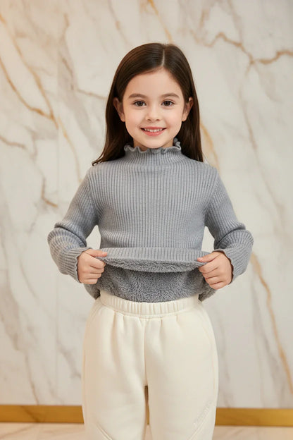 سويتر رمادي مبطن - إظهار الفرو الرمادي