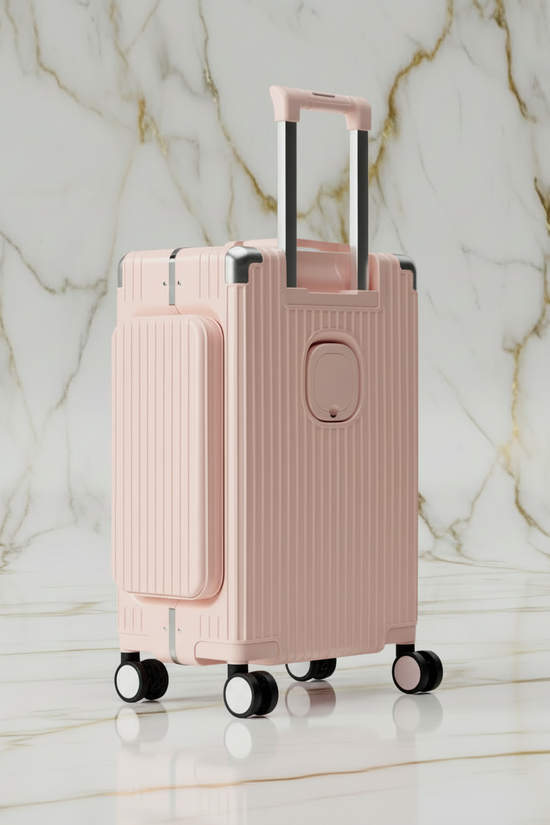 الحقيبة باللون الوردي الفاتح