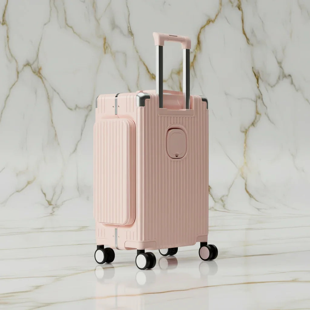 الحقيبة باللون الوردي الفاتح