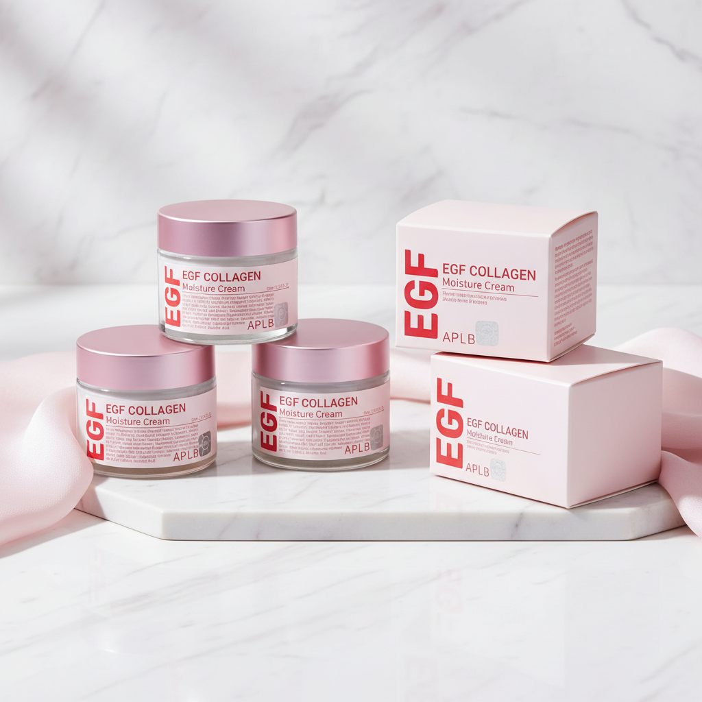 كريم الكولاجين على رخام أبيض وذهبي