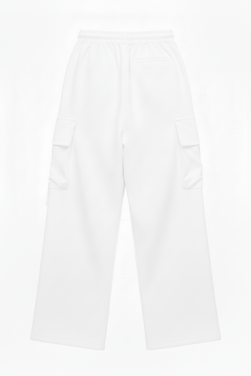 بنطال أبيض - خلفي بدون فتحات