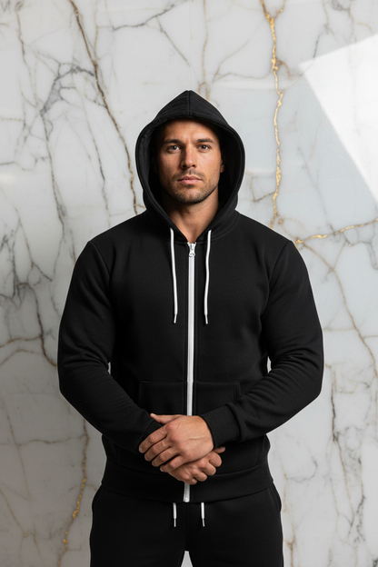 هودي رجالي أمامي - خلفية رخامية