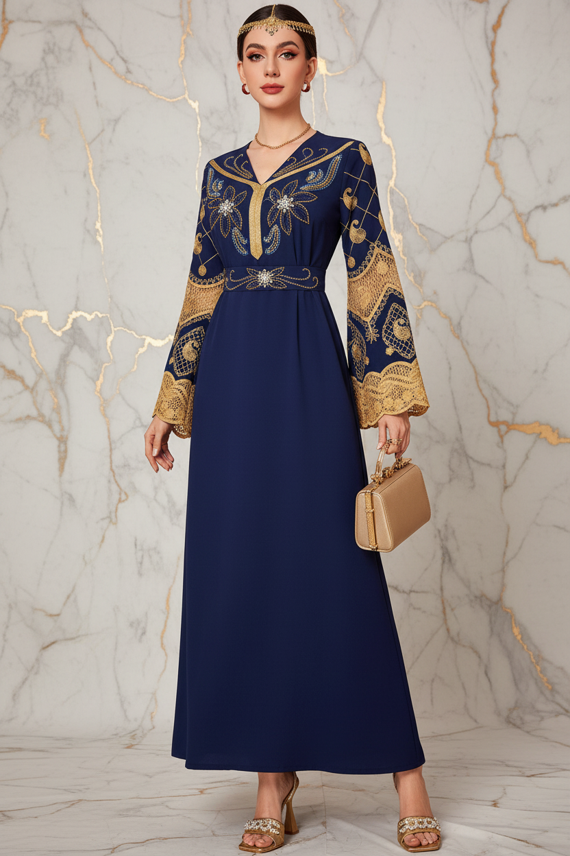 امرأة ترتدي الجلابية - منظر أمامي