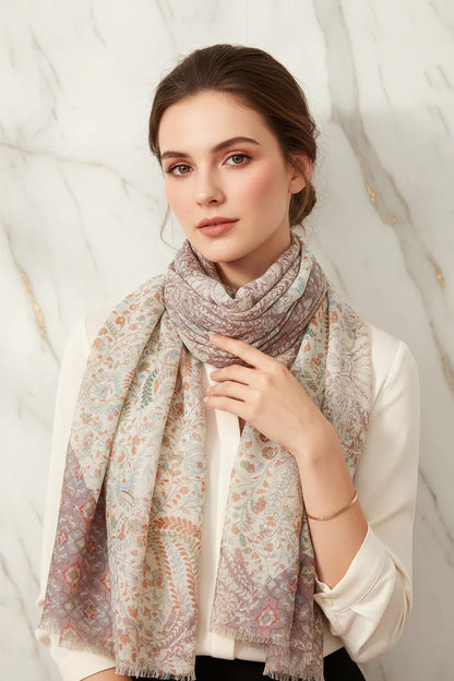 الشال مربوط حول العنق بأناقة