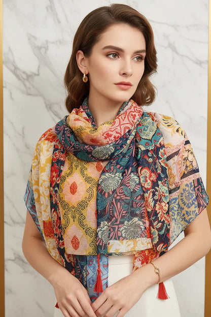 تصوير قريب لتفاصيل الوشاح