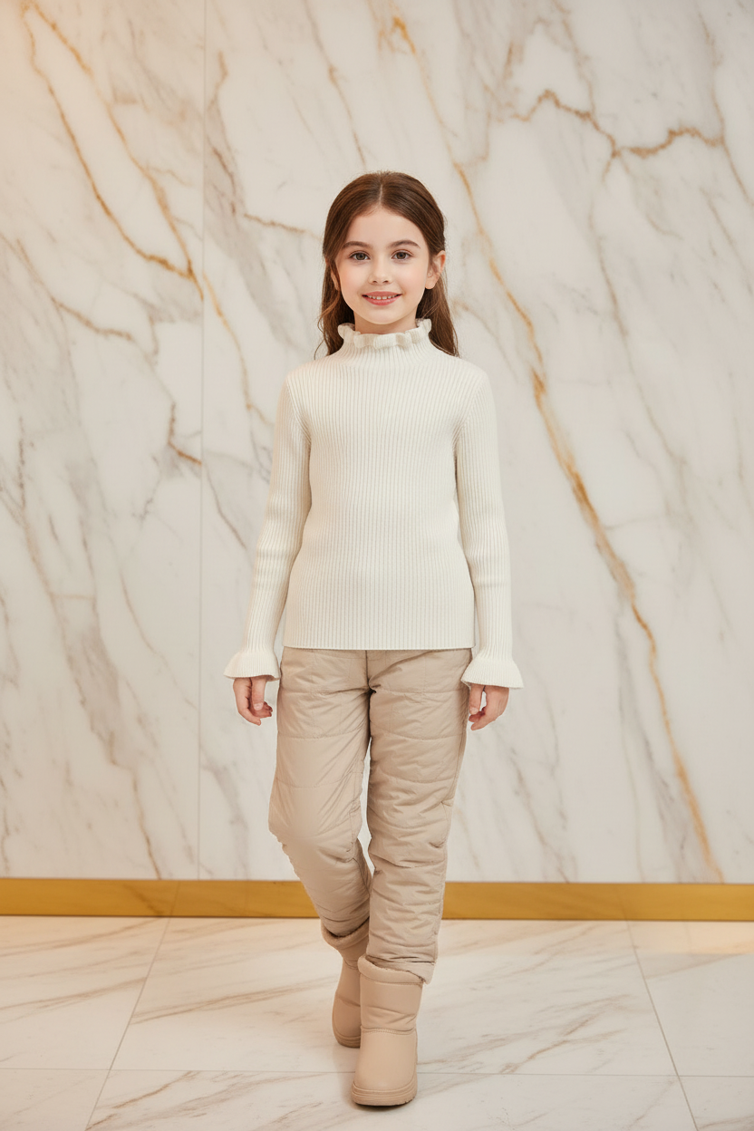 سويتر مع بنطال مبطن - منظر أمامي