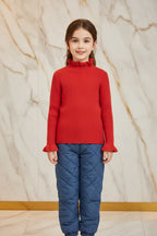 سويتر أحمر مبطن مع بنطال جينز - أمامي