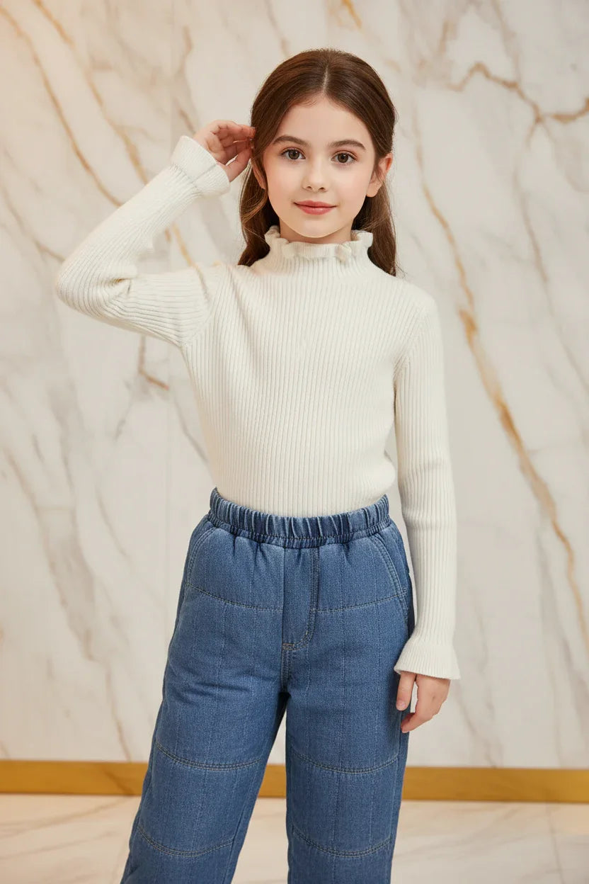 سويتر أبيض - لقطة متوسطة