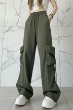 بنطال زيتي - أمام