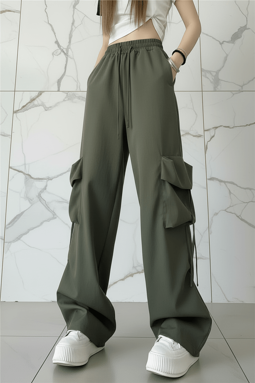 بنطال زيتي - أمام