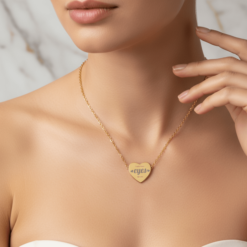 قلادة ذهبية - تفاصيل القلب