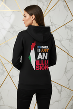 هودي أسود منظر خلفي أنثوي