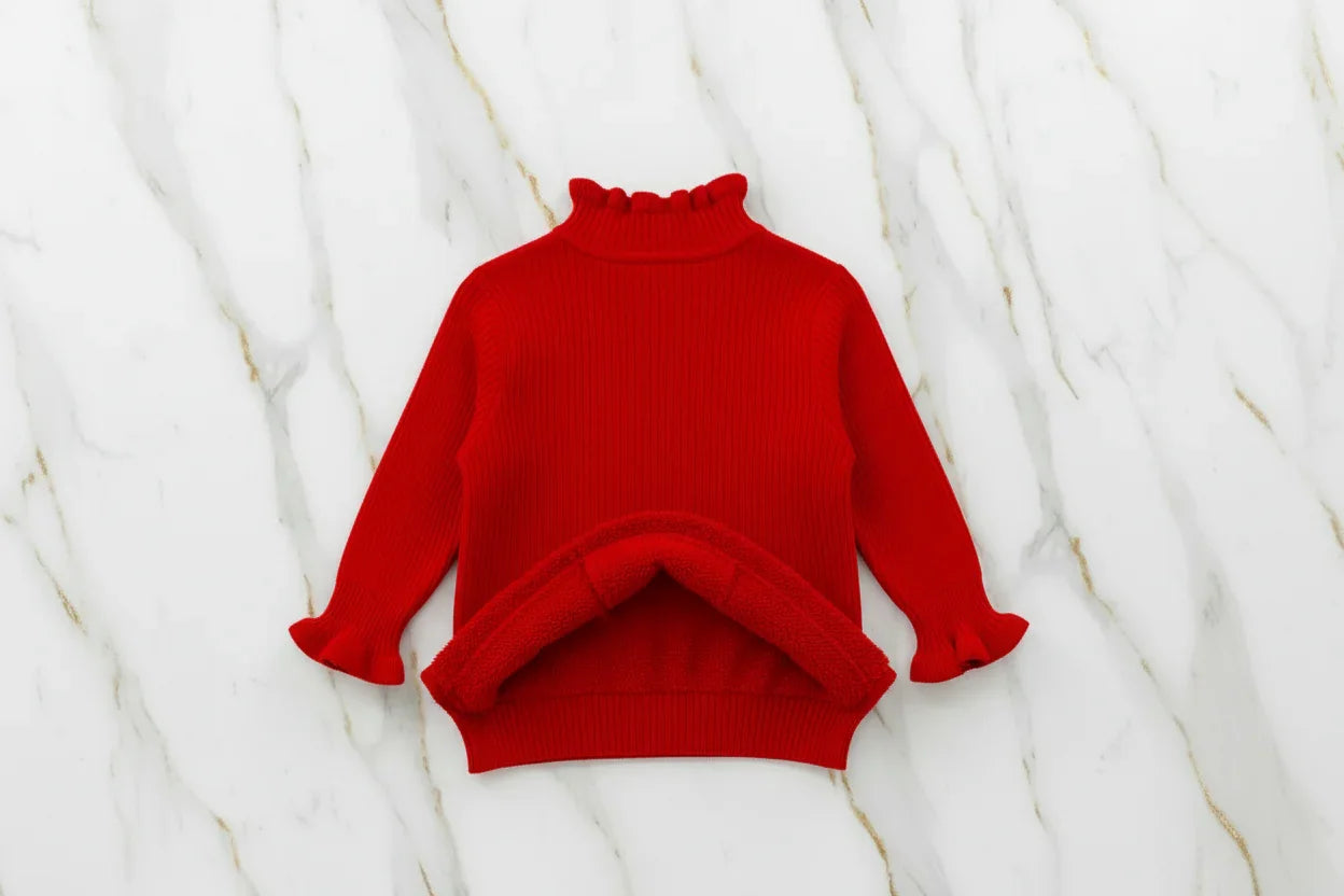 سويتر أحمر مبطن - منظر خلفي