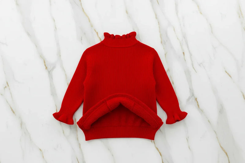 سويتر أحمر مبطن - منظر خلفي