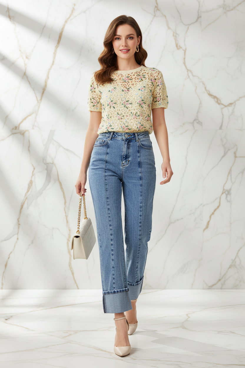 جينز خصر عالي - مشي