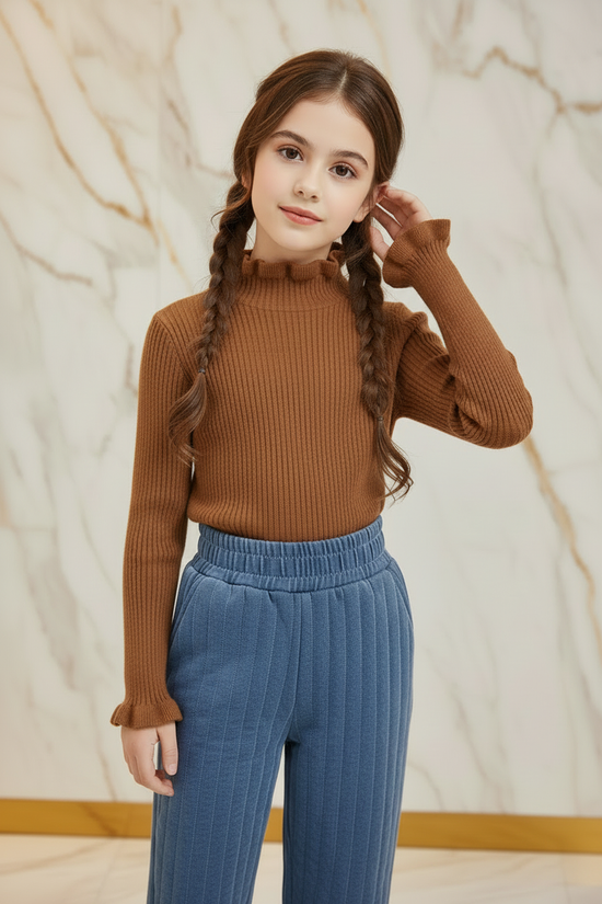 سويتر لون القهوة - لقطة كاملة