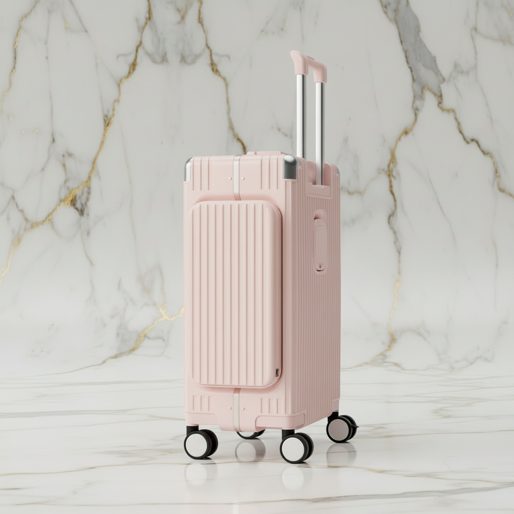 الحقيبة الوردية الفاتحة - منظر جانبي