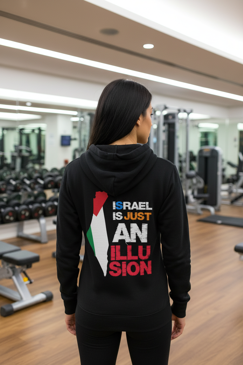 هودي أسود عند المرايا