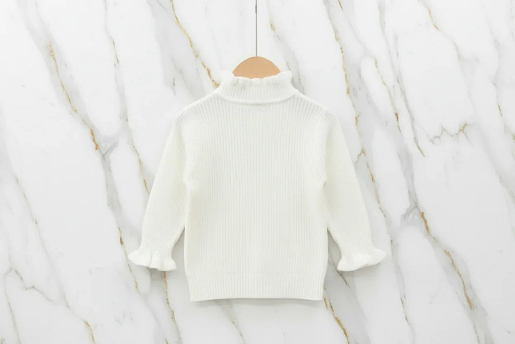 سويتر أبيض مبطن - منظر خلفي