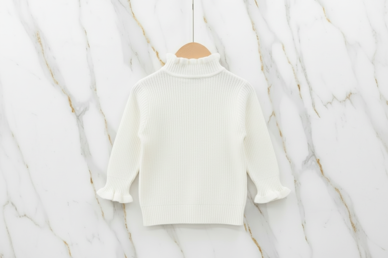 سويتر أبيض مبطن - منظر خلفي