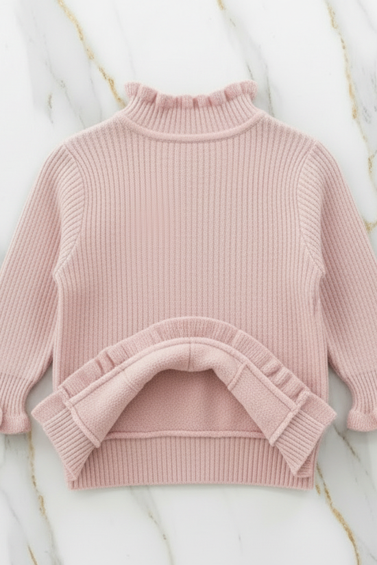 سويتر وردي مبطن - منظر خلفي