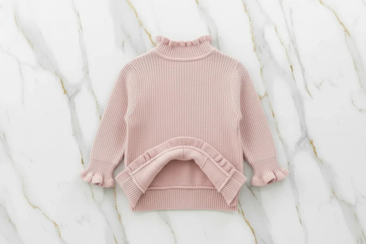 سويتر وردي مبطن - منظر خلفي