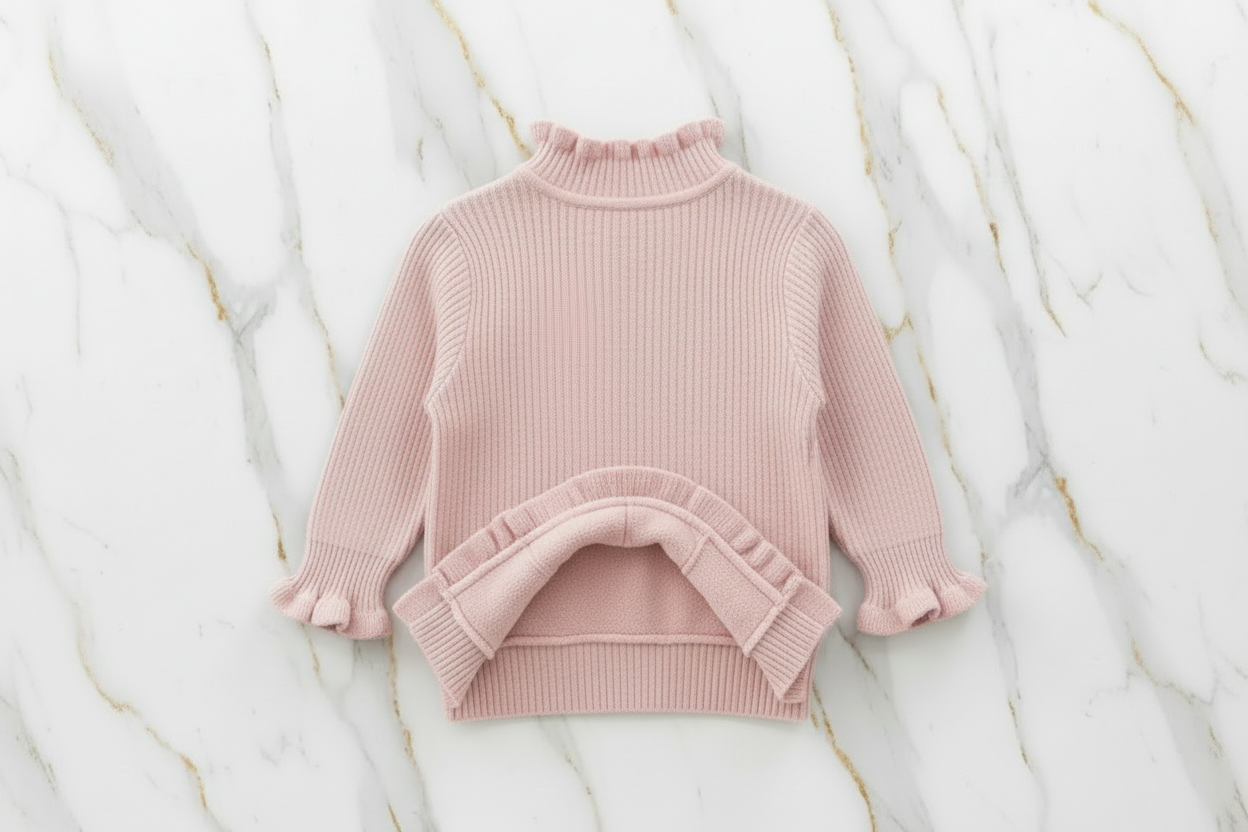 سويتر وردي مبطن - منظر خلفي