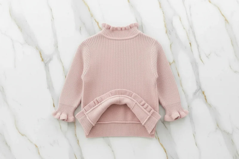 سويتر وردي مبطن - منظر خلفي