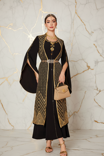 عارضة مع حقيبة يد