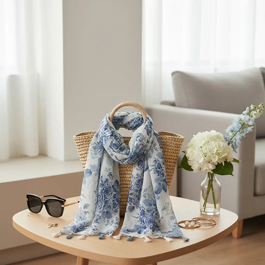 وشاح ملفوف على حقيبة