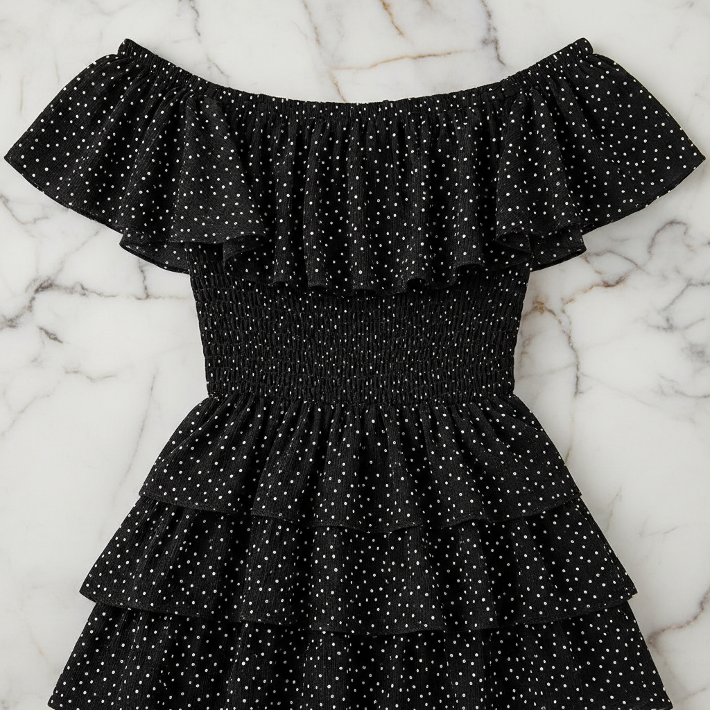 فستان منقط - تفاصيل قريبة