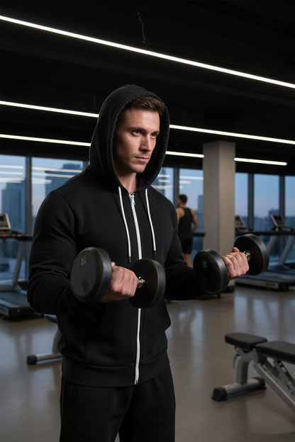 هودي رجالي ثلاثي أرباع أمامي