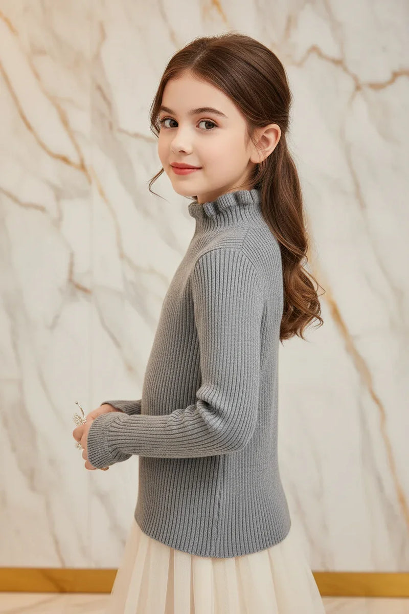 سويتر بناتي رمادي - بروفايل يسار