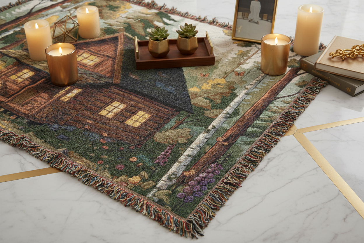 تفاصيل النسيج مع الشموع