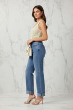 جينز خصر عالي - جانبي