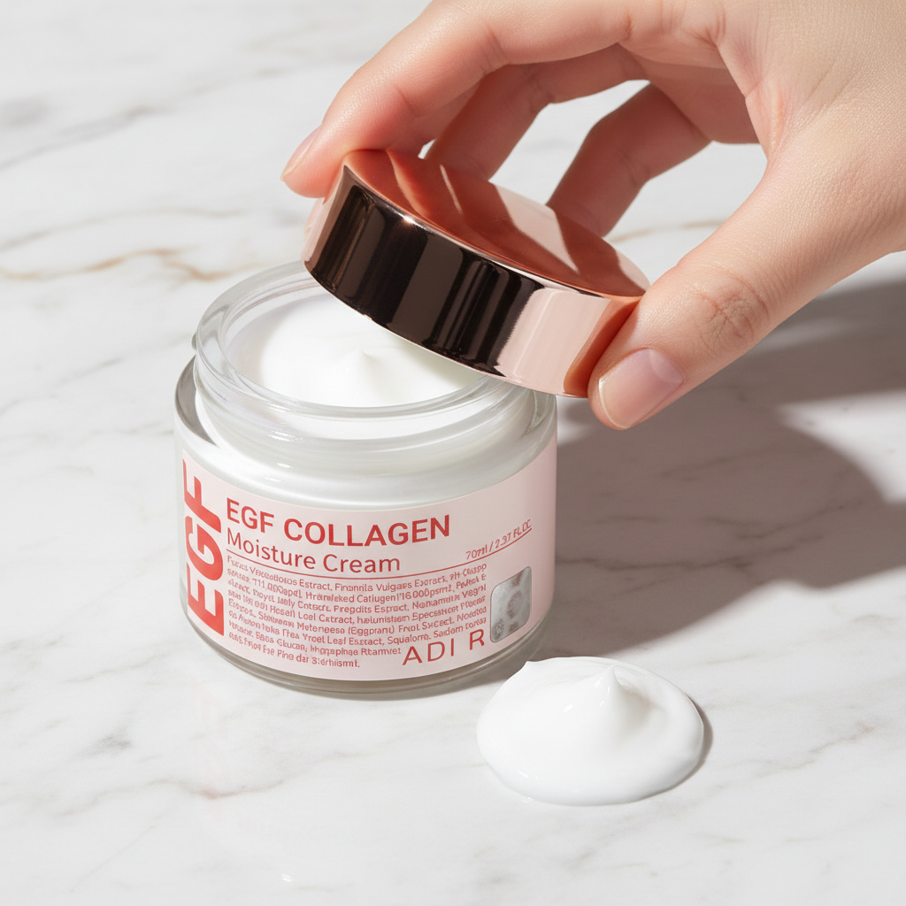 يد تمسك كريم الكولاجين