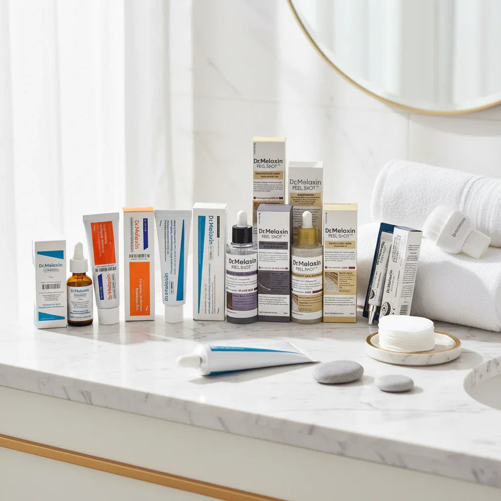 منتجات العناية بالبشرة في حمام فاخر