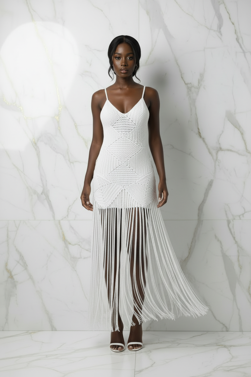 فستان كروشيه - منظر أمامي