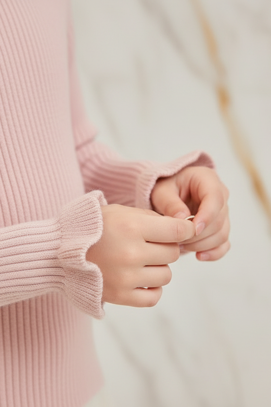 سويتر وردي - تفاصيل الأكمام