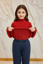 سويتر أحمر مبطن - إظهار الفرو الأحمر