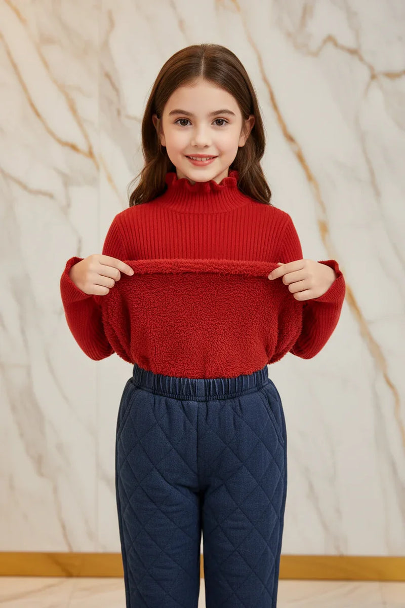 سويتر أحمر مبطن - إظهار الفرو الأحمر