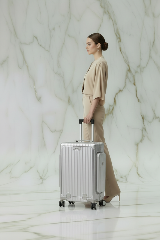 امرأة بزي بيج - فضي