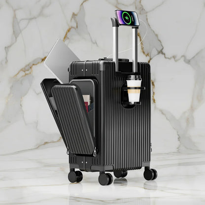 الحقيبة السوداء على خلفية رخامية