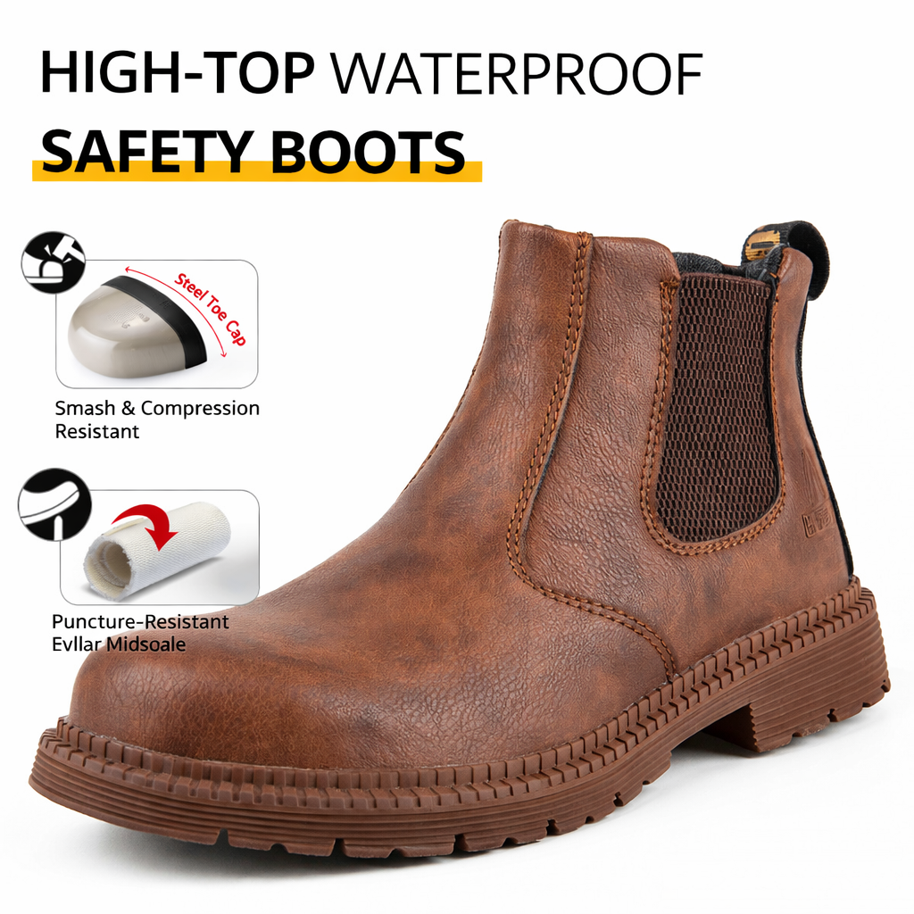 Non-Slip Comfortable  High Top Red Brown Shoes