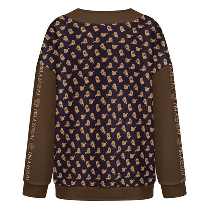 Halloween Ghost Drop Shoulder Knitted Café Noir Cardigan