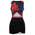 Navel-Baring Cross Fit Hip Black Mini Dress