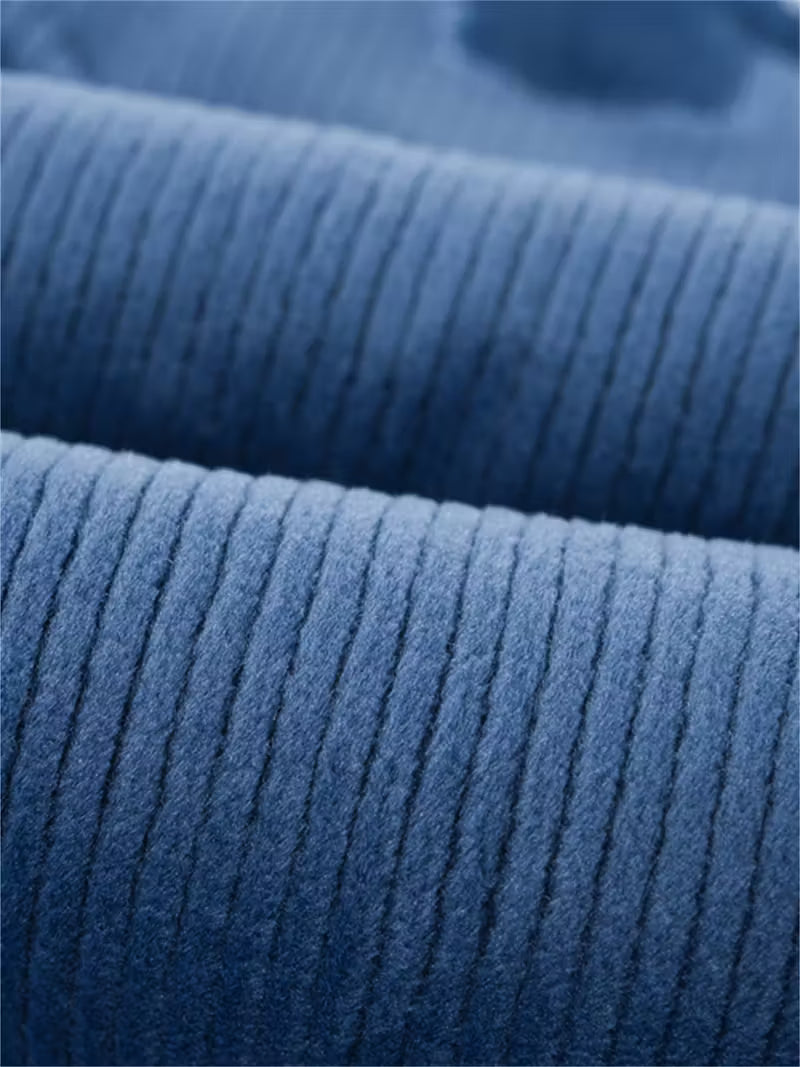Fleece Lined Children's Thickened Deep Blue Pants