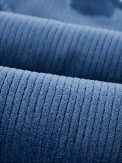 Fleece Lined Children's Thickened Deep Blue Pants