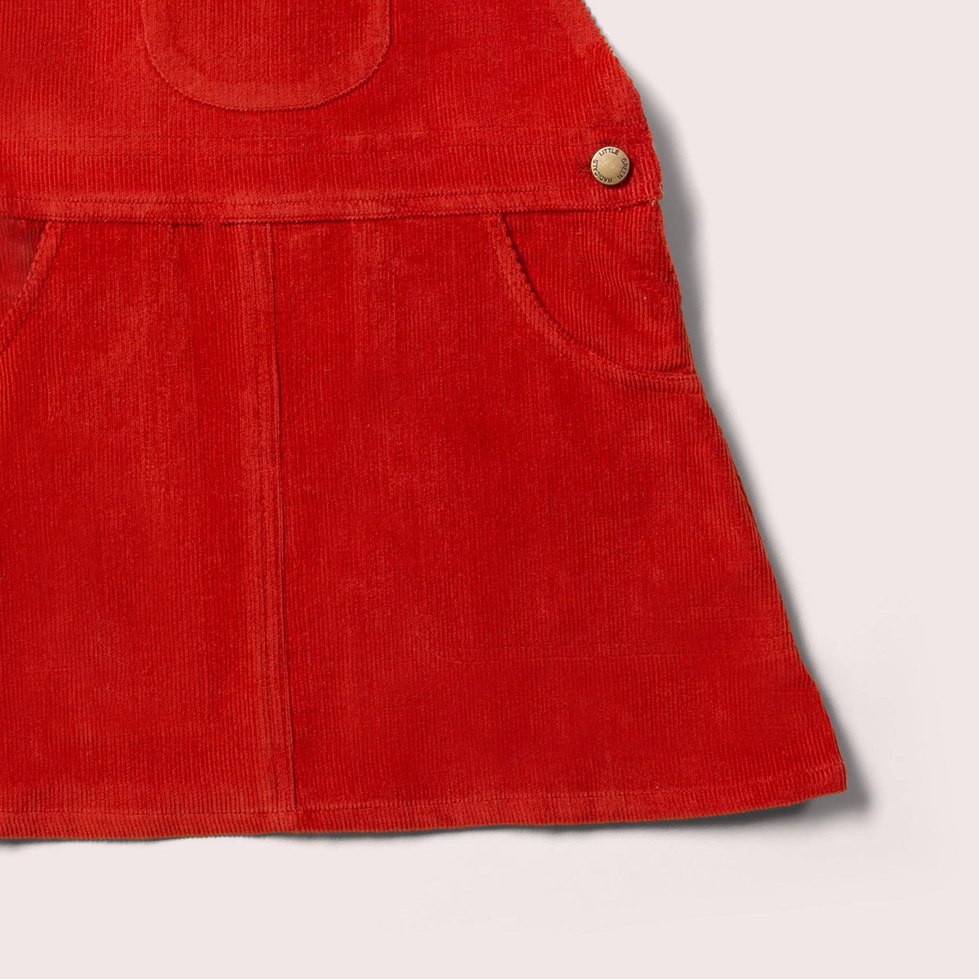 Hazelnut Organic Cotton Classic Pinafore Dress, Soft Corduroy for Kids & Baby